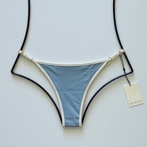 Acacia Swimwear Relle Piped Ribbed Bikini Bottom - Skipper - Minimal Coverage